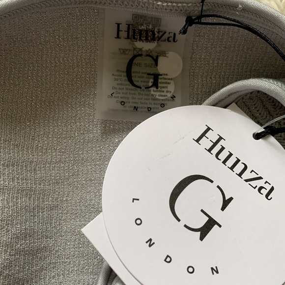 NWT Hunza G Gina bikini set in metallic grey/silver - Picture 4 of 9